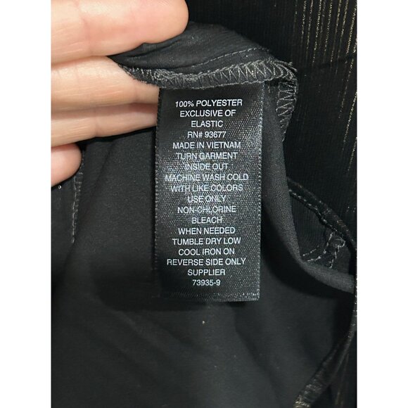 Worthington Metallic Black Gold Shimmer Blouse Smocked Collar Cuffs Sz XXL - Picture 7 of 9